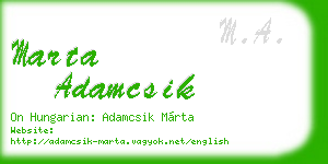marta adamcsik business card